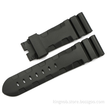 OP-56W soft rubber water-proof watch strap-black